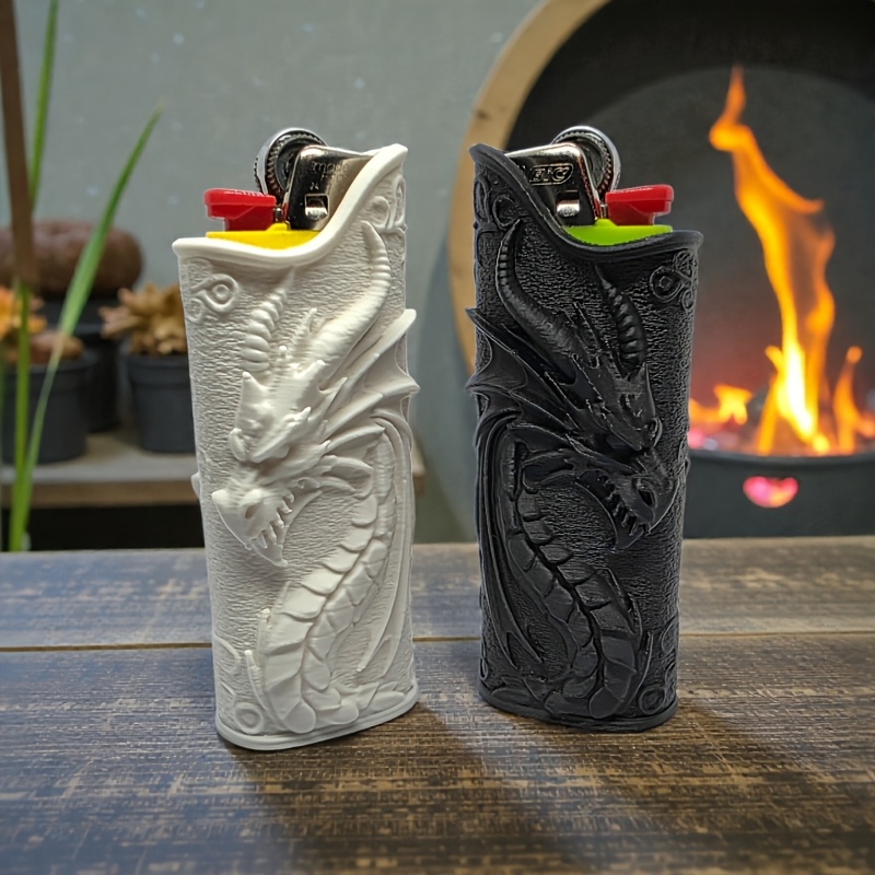 3D Printing Dragon - حافظة ولاعة بتصميم تنين مزخرف على
