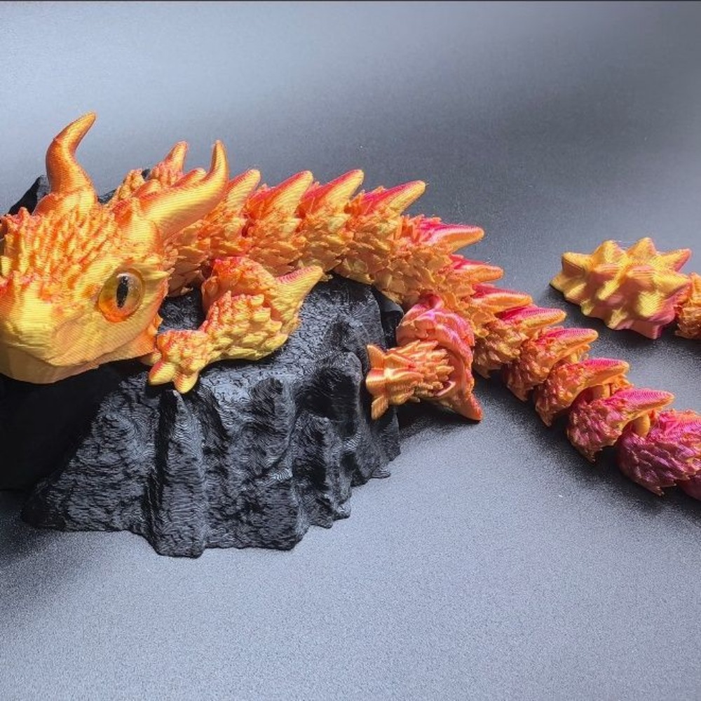 3D Printing Dragon - تنين صيني مطبوع ثلاثي الأبعاد بعيون